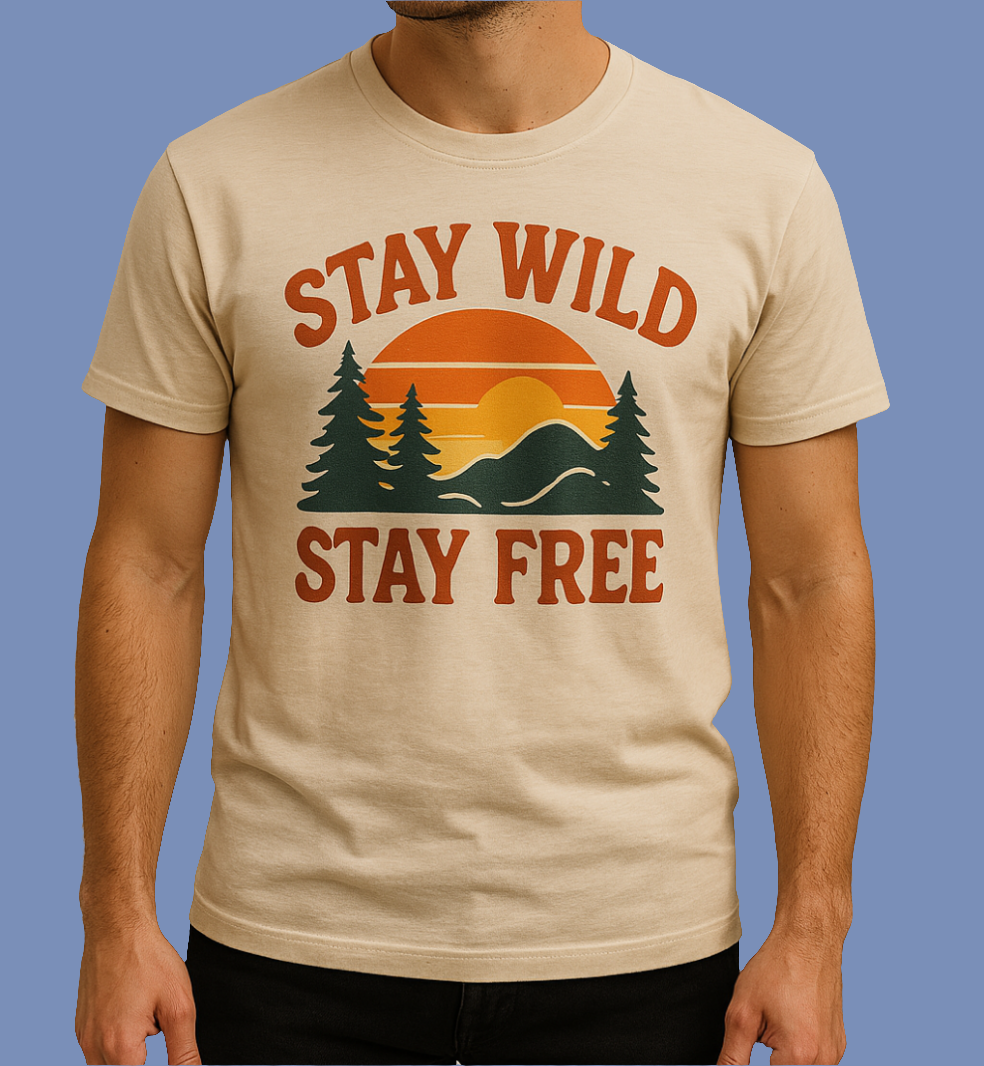 Custom T shirts STAY WILD STAY FREE